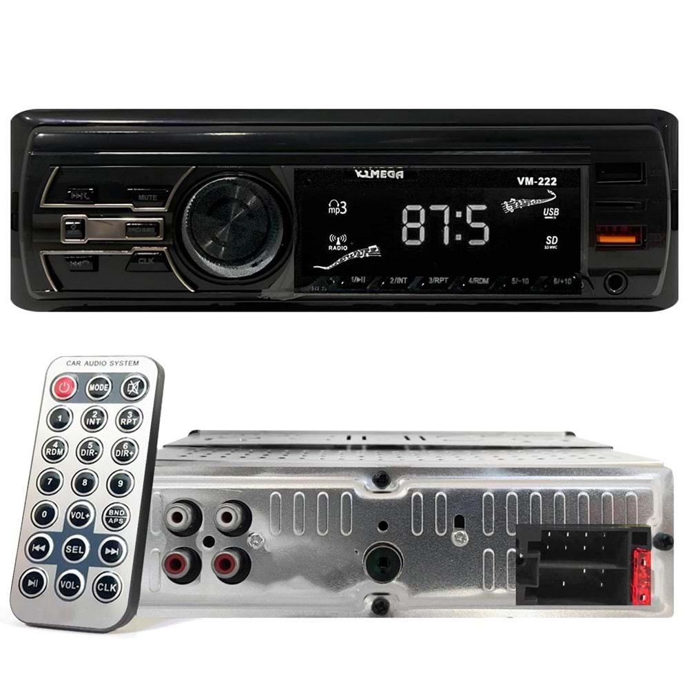 MEGA VM-222 Oto Teyp 4X50 Watt Bluetooth 2xUsb Sd Fm Aux