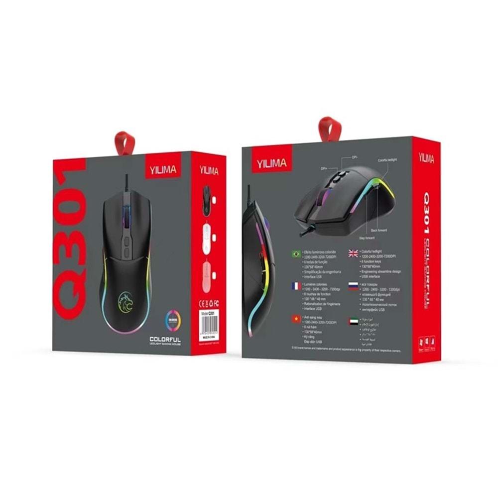 TRİO QS301 Kablolu Colurful 7200DPI Gaming Mouse