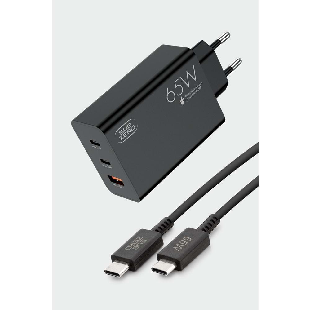 Subzero SG88 65W Usb+PD+PD Girişli Süper Fast Type-C Şarj Aleti