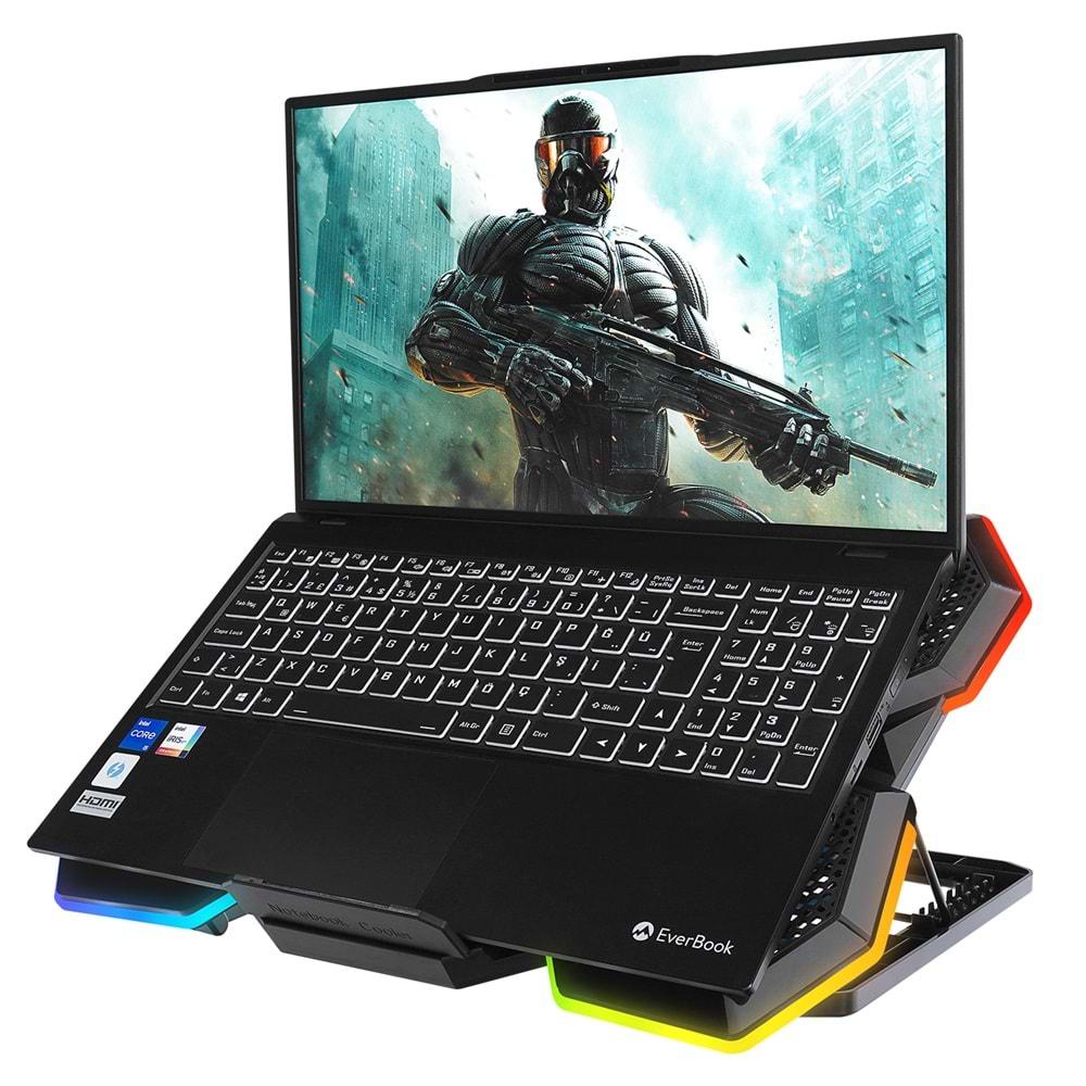 Rampage AD-RC13 BELLATRIX Siyah 5 Fan 2 USB RGB Işıklı 15-17 Notebook Soğutucu Stand