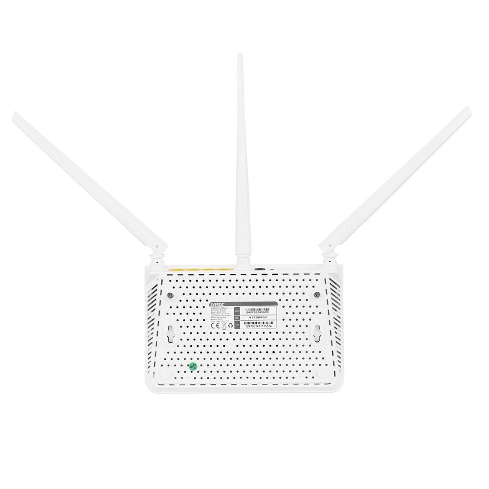 Everest EWR-F303 300Mbps 2.4GHz 3x 5dBi Anten 1x WAN 3x LAN Repeater+AP+WISP Destekli Wireless Router