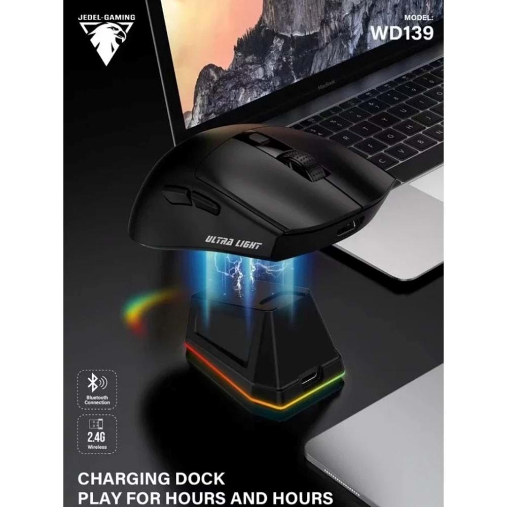 JEDEL WD139 Kablosuz Mouse Manyetik Şarj İstasyonlu