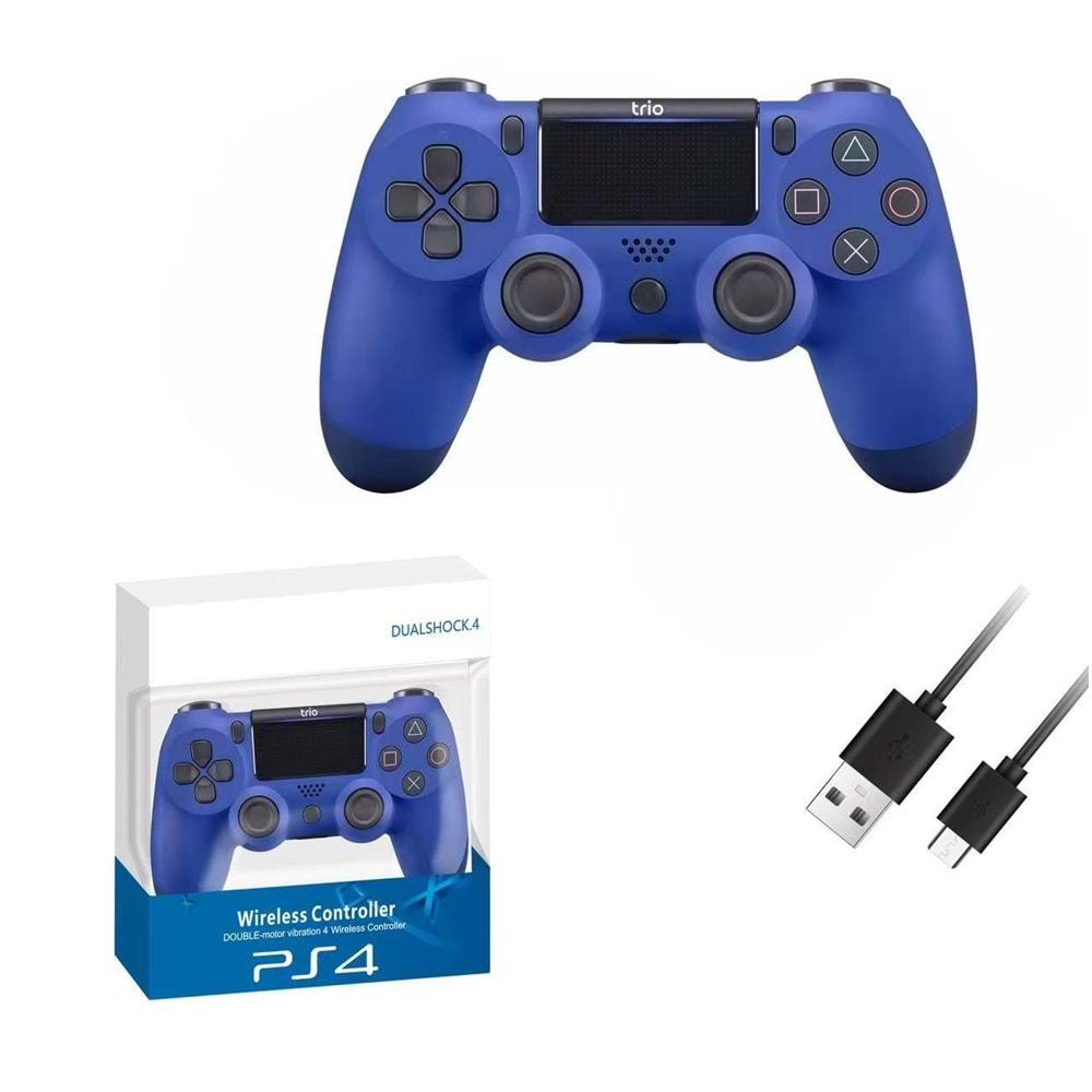 Trio TR901M (Mavi) Doubleshock 4 Kablosuz Titreşimli PS4 Oyun Kolu