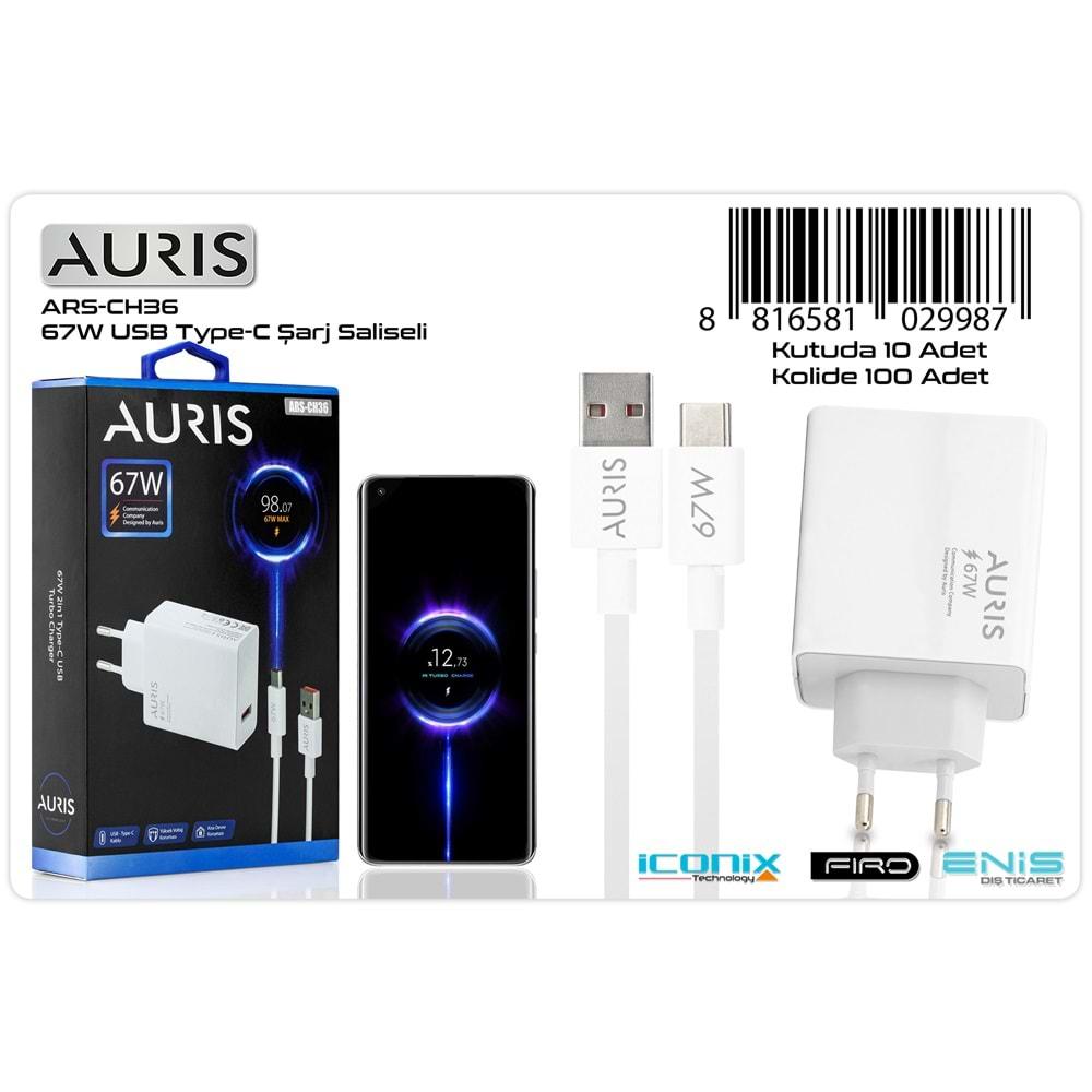 Auris ARS-CH36 67W Type-c Saliseli Turbo Şarj Aleti