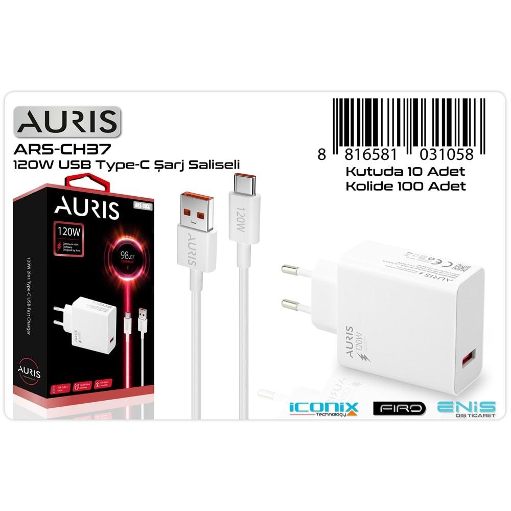 Auris ARS-CH37 120W Type-c Saliseli Turbo Şarj Aleti