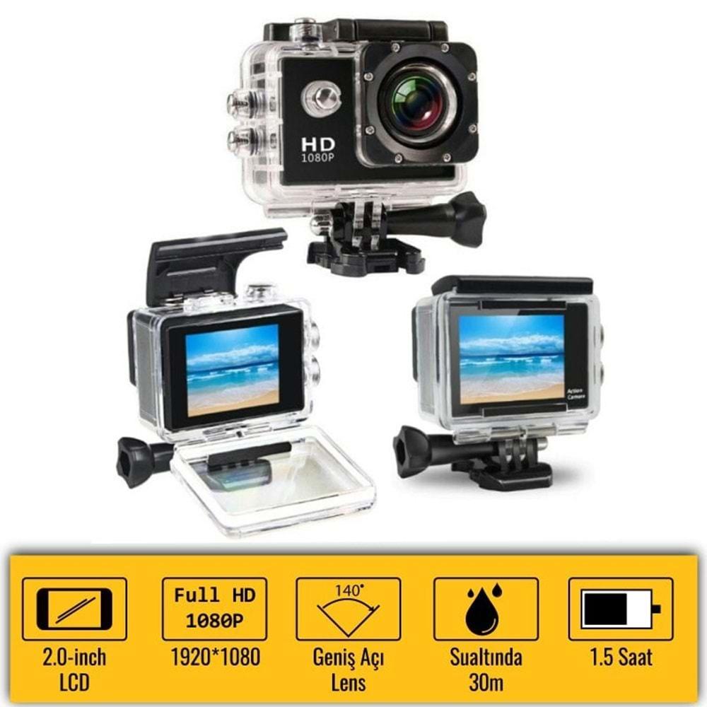 Pars PRS-G90Pro 1080P HD Dijital Suya Dayanıklı Aksiyon Kamera