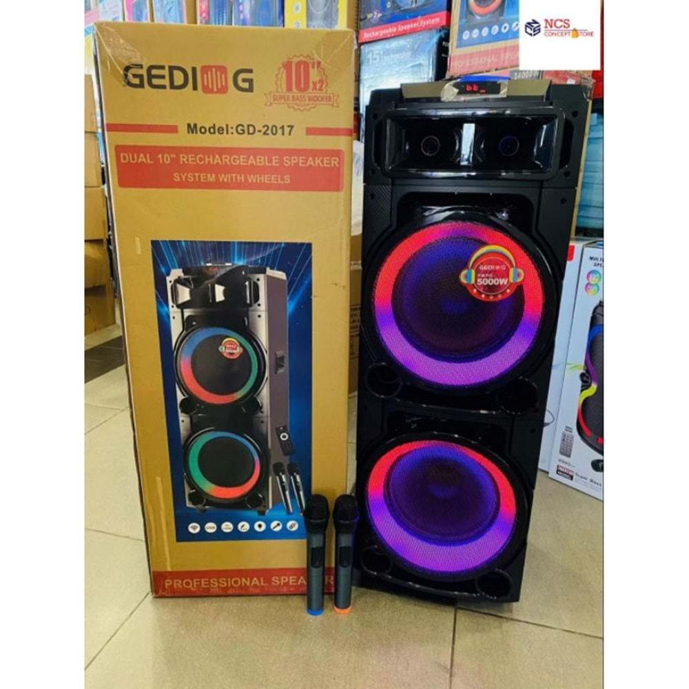 GEDI GD-2017 RGB Bluetooth/Usb/Sd/Fm Müzik Kutusu Kablosuz ÇiftMikrofonlu