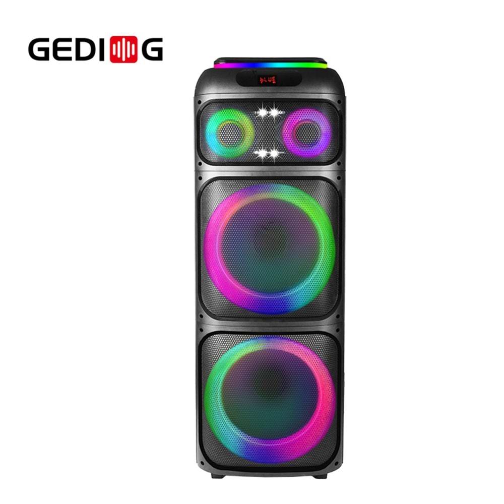 GEDI GD-2015 RGB Bluetooth/Usb/Sd/Fm Müzik Kutusu Kablosuz ÇiftMikrofonlu