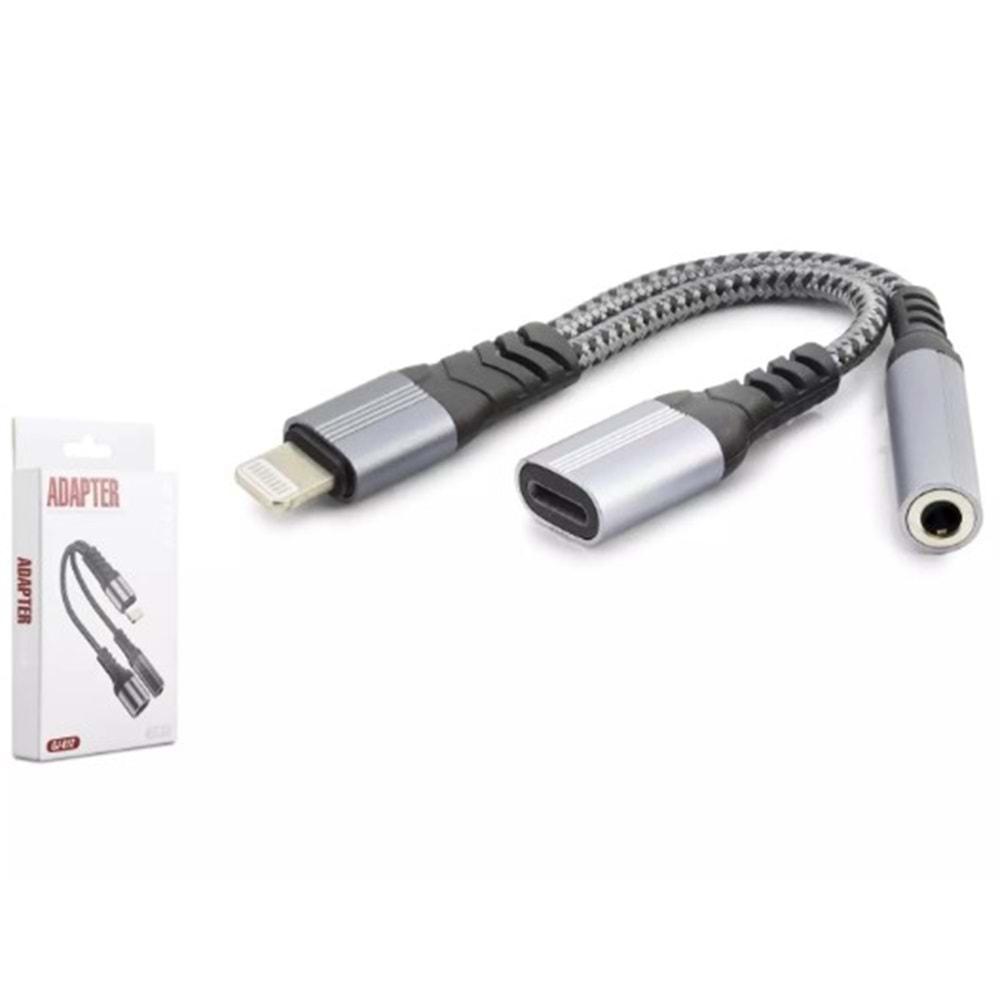 Hadron Gj-012 Lightning To Type-C + 3.5Mm F Kablo Siyah