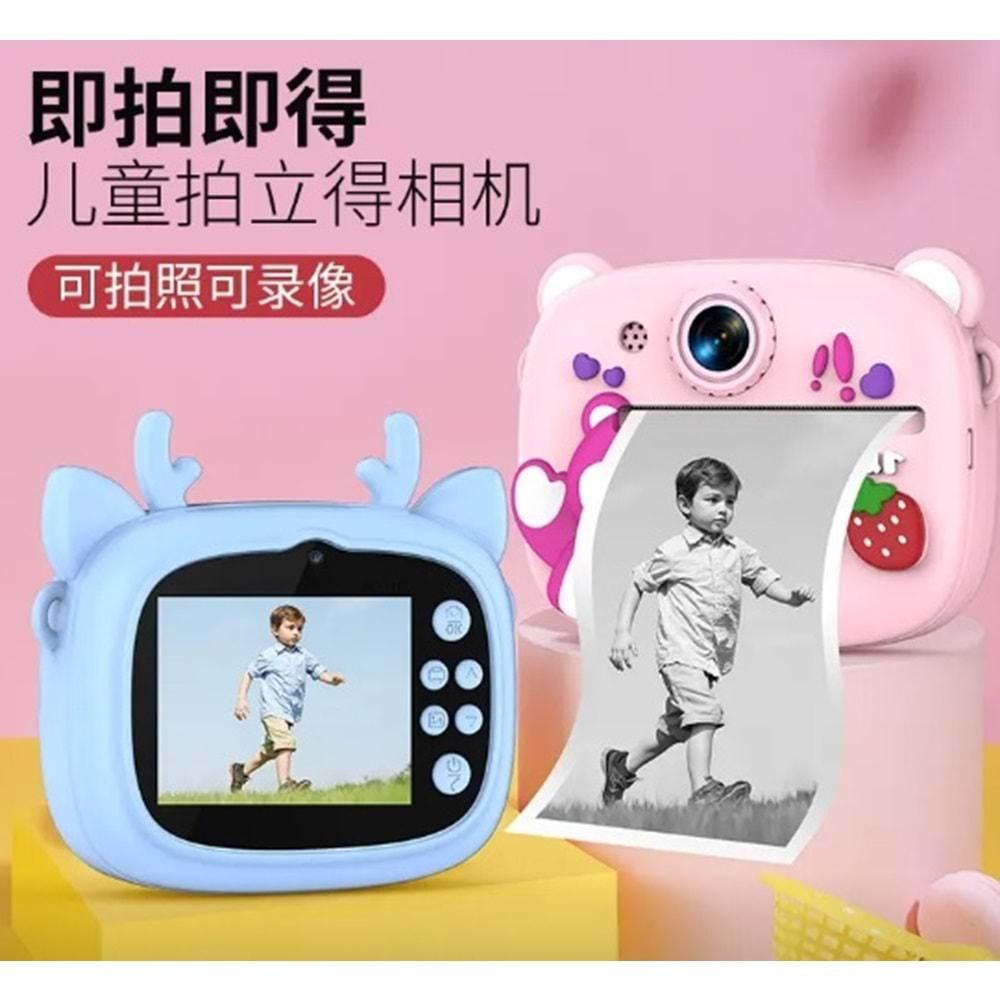 Venandin S2 Anında Baskı Mini Dijital Video Kamera Çocuklar için 1080 P Ekran Oyuncak Baskı Termal Kağıt
