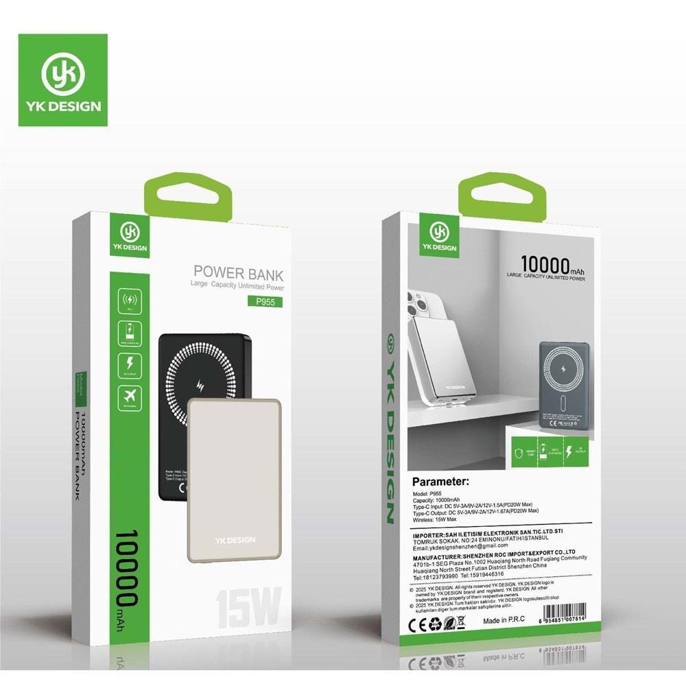Yk Desıgn P955 10.000 Mah 15W Magsafe Powerbank