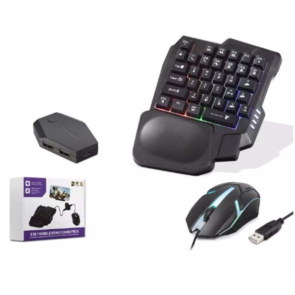 Nodar ND762 Pubg Mobile Klavye Mouse Konsol Dönüştürücü Siyah