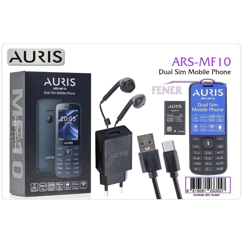 Auris ARS-MF10 Çift Sim kartlı/Bt/Radio/Lamba/BTK Kayıtlı Tuşlu Telefon