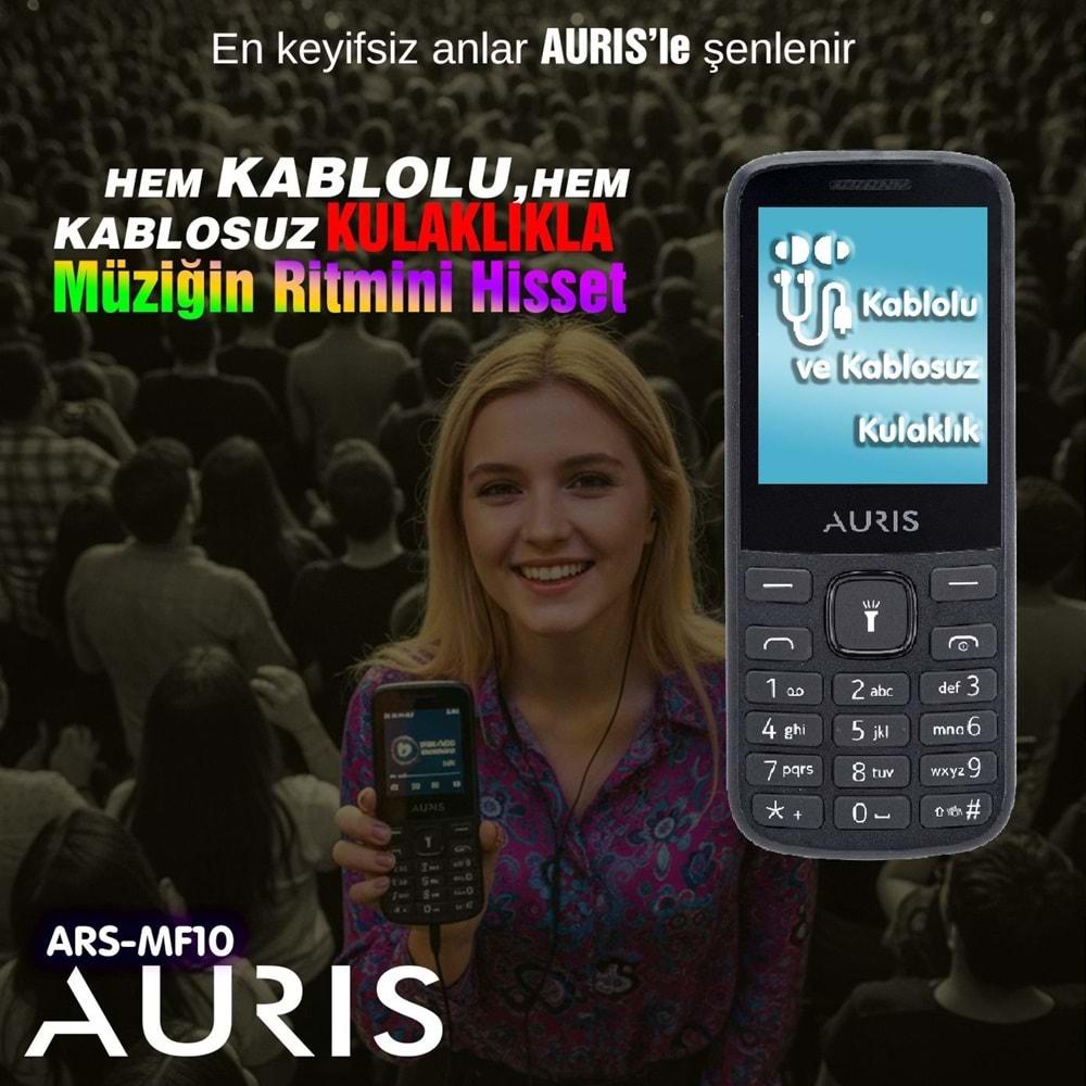 Auris ARS-MF10 Çift Sim kartlı/Bt/Radio/Lamba/BTK Kayıtlı Tuşlu Telefon