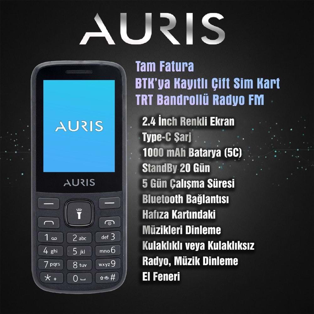 Auris ARS-MF10 Çift Sim kartlı/Bt/Radio/Lamba/BTK Kayıtlı Tuşlu Telefon