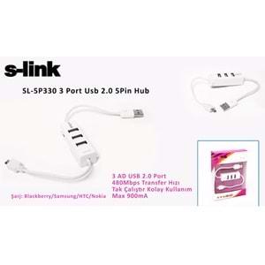 S-link SL-5P330 3 Port Usb 2.0 Hub + Micro USB Şarj