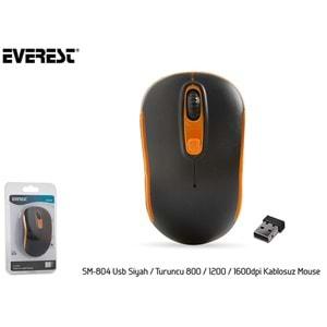 Everest SM-804 Usb 800/1200/1600dpi Kablosuz Mouse - Turuncu