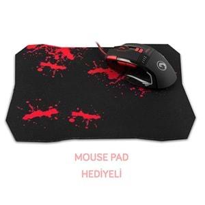 Everest SGM-X10 Usb 3200 Dpi 8 Tuşlu Oyuncu Mouse (Mouse Pad Hediyeli)