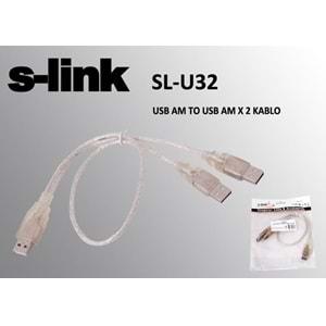 S-link SL-U32 Usb2.0 AM TO AM x2 Data Hdd Kablosu