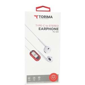 Torima Tc-04 Typ-c to Stereo Earphone Kablolu Kulaklık Beyaz Tak Çalıştır