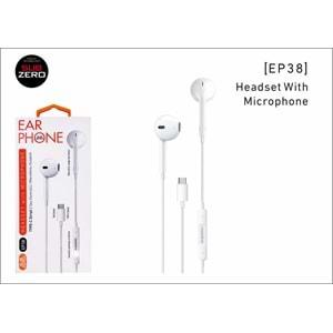 Subzero EP38 Type-c to Stereo Earphone Kablolu Kulaklık Beyaz Tak Çalıştır
