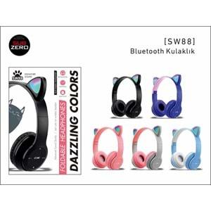 Subzero SW88 Bluetooth Kedi Kulaklık Katlanabilir Kulaklık - Mavi