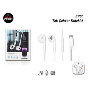 Subzero EP80 Lightning SoundPower Earpods Kablolu Kulaklık Beyaz Tak Çalıştır
