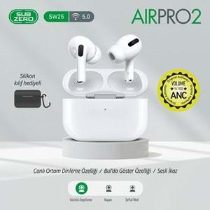 Subzero SW25 AIRPRO2 ANC Beyaz Kılıf Hediyeli Bluetooth Kulaklık