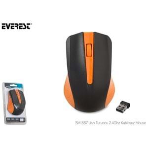 Everest SM-537 Usb Turuncu 1500Dpı 2.4Ghz Kablosuz Mouse (10mt)
