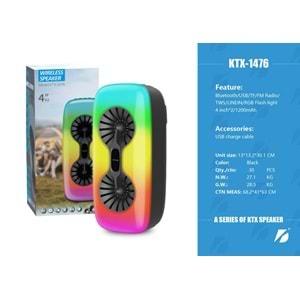 Subzero GTS-1476 Bluetooth/Usb/Sd RGB Müzik Kutusu