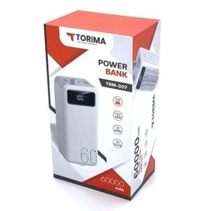 Torima TRM-007 Hızlı Şarj Özellikli Dijital Göstergeli 60.000 Mah Powerbank