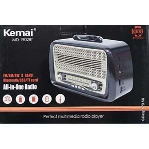 Kemai MD-1902BT Bluetooth-USB-SD-FM Şarjlı Nostaljik Radyo