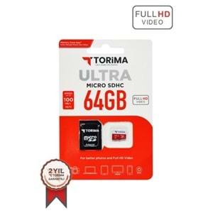 Torima Siyah Kırmızı Ultra Micro SDHC 64 GB Hafıza Kartı