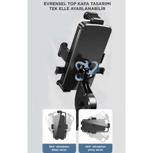 Torima Siyah JX-041 Car Holder Araç Içi ve Motor/ Bisiklet Telefon Tutucu