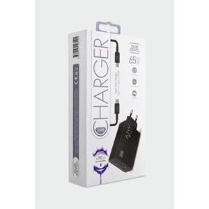 Subzero SG88 65W Usb+PD+PD Girişli Süper Fast Type-C Şarj Aleti