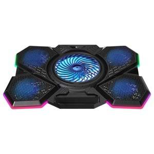 Rampage AD-RC13 BELLATRIX Siyah 5 Fan 2 USB RGB Işıklı 15-17 Notebook Soğutucu Stand