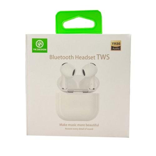 Yk desıgn YK66 Yeni Nesil Beyaz Bluetooth Kulaklık
