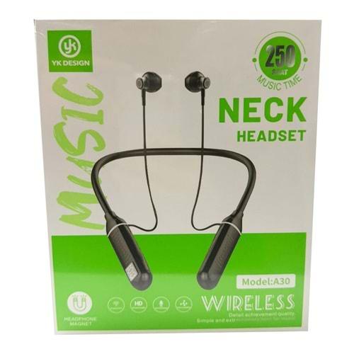 YK Design A30 250 Saat Boyun Askılı Bluetooth Kulaklık