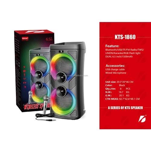 KTS-1860 Kablolu Mikrofonlu Karaoke Bluetooth Hoparlörü