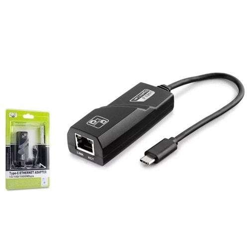 Hadron Hdx5275 Ethernet Card Type-C 1000Mbps Siyah