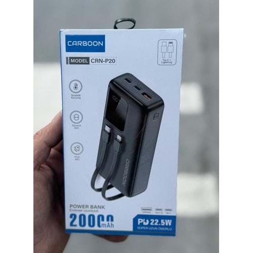 Carboon CRN-P20 20.000 Mah Led Ekranlı PD 22.5W Hızlı Powerbank