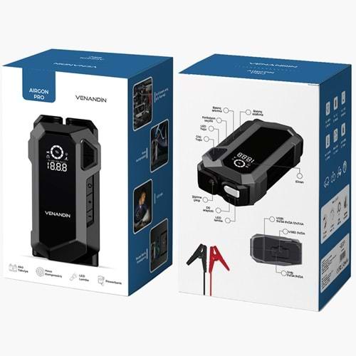 VENANDİN Aırgon Pro Kompresör Akü Takviye Cihazı 11.000Mah