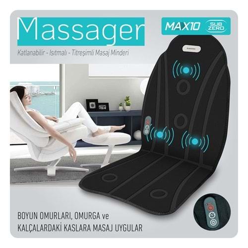Subzero MAX10 Taşınabilir Titreşimli/Isıtmalı/Katalanabilir Masaj Minderi