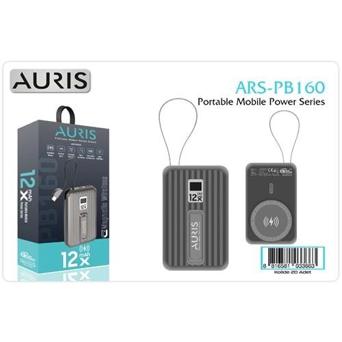 Auris ARS-PB160 12.000 Mah Magsafe Kablosuz 22.5W Hızlı Powerbank