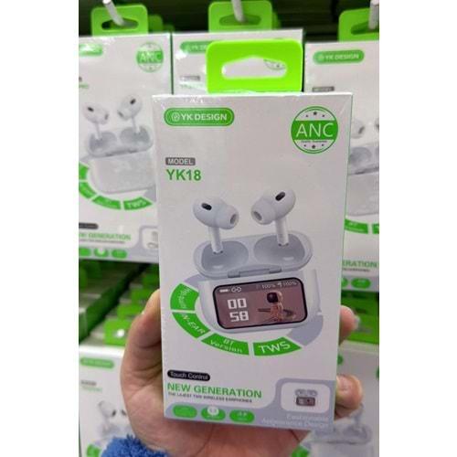 Yk Design YK18 ANC/ENC Ekranlı Bluetooth Kulaklık