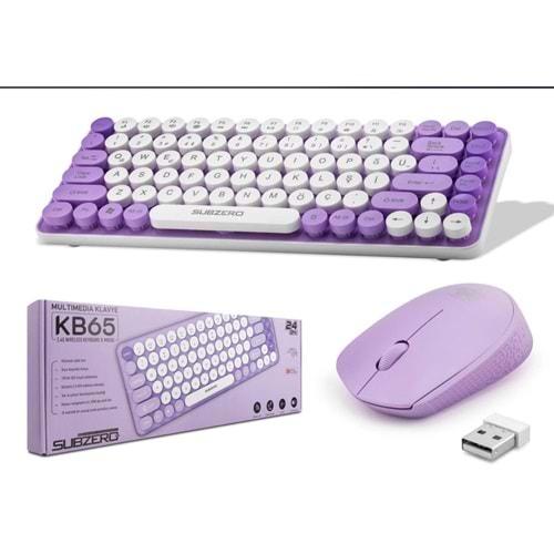 Subzero KB65 2.4ghz Kablosuz Q (Mini) Klavye Ve Mouse Seti Mor