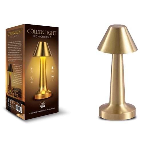 Subzero LP25 Yeni Nesil Mantar Lamba Metal Işık Ayarlı Dokunmatik 3 Işık Renkli Şarjlı Masa Lambası