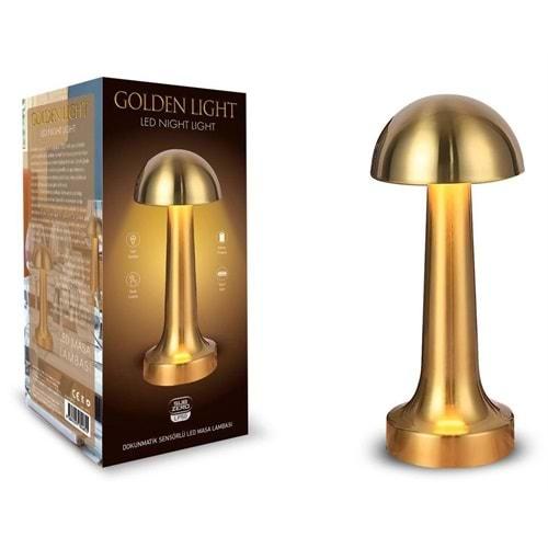 Subzero LP50 Yeni Nesil Mantar Lamba Metal Işık Ayarlı Dokunmatik 3 Işık Renkli Şarjlı Masa Lambası