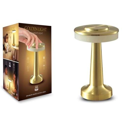 Subzero LP75 Yeni Nesil Mantar Lamba Metal Işık Ayarlı Dokunmatik 3 Işık Renkli Şarjlı Masa Lambası