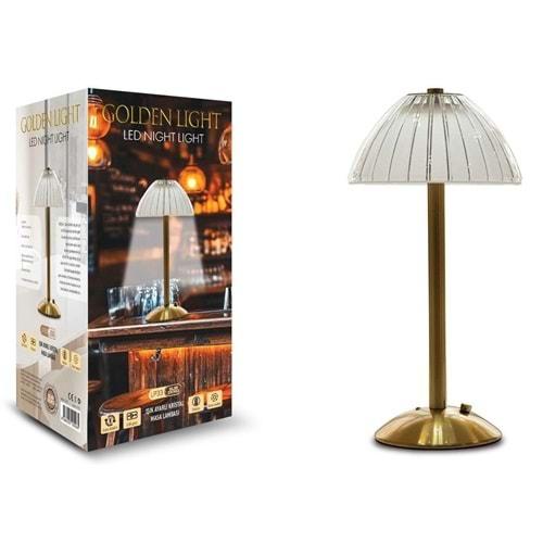 Subzero LP33 Oval Şapkalı Kristal Masa Lambası Dokunmatik 3 Işık Rengi Dim Edilebilir